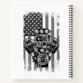 Carnet Vieux Piston de Voiture de Muscle de Drapeau Améri (Dos)