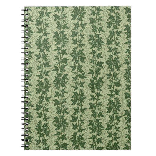 Carnet Vignes d'Hérida - vert botanique D_L motif. (Devant)