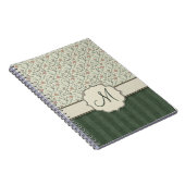 Carnet Vignes florales, rayures et monogramme d'aquarelle (Côté Droit)