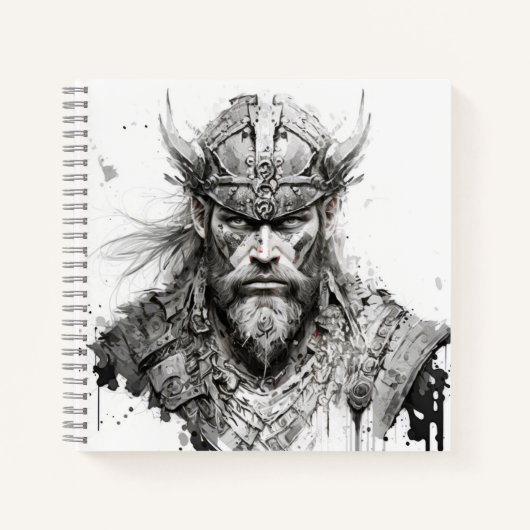 Carnet Viking Warrior Portrait Peinture Historique Tough (Devant)