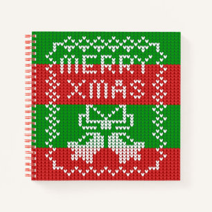 Carnet Vilain pull motif sonnettes Joyeux fils Xmas
