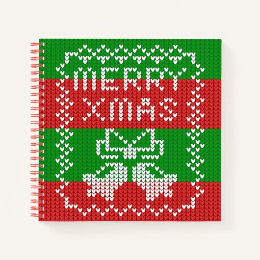 Carnet Vilain pull motif sonnettes Joyeux fils Xmas (Devant)