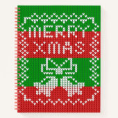 Carnet Vilain pull motif sonnettes Joyeux fils Xmas (Devant)