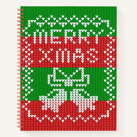 Carnet Vilain pull motif sonnettes Joyeux fils Xmas (Devant)