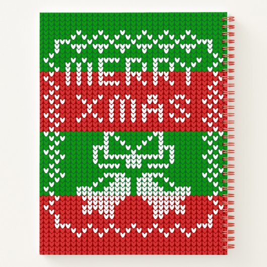 Carnet Vilain pull motif sonnettes Joyeux fils Xmas (Dos)