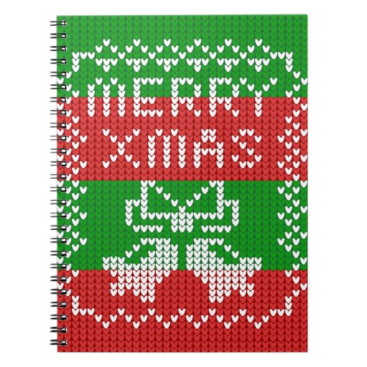 Carnet Vilain pull motif sonnettes Joyeux fils Xmas (Devant)