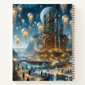Carnet Ville ancienne futuriste Steampunk avec méduses (Dos)