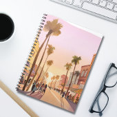 Carnet Ville côtière au coucher du soleil | Aquarelle côt