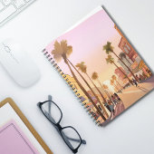 Carnet Ville côtière au coucher du soleil | Aquarelle côt