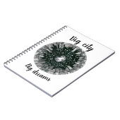 Carnet Ville panoramique en noir et blanc sous la Lune (Côté gauche)