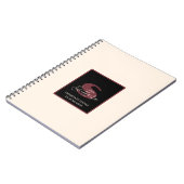 Carnet Vin à la crème plate Monogramme rose Nom personnal (Côté gauche)