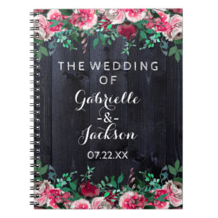 Carnet Vin Blush & Marine Bois Bourgogne Wedding planner