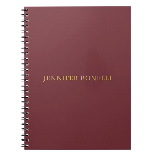 Carnet Vin et or Couleur Professionnel Tendance Moderne U (Devant)