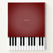 Carnet Vin foncé Rouge Piano Musique Clavier Personnalisé (Dos)