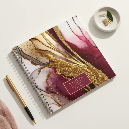 Carnet Vin mousseux abstrait rouge ID1018