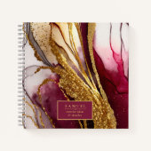 Carnet Vin mousseux abstrait rouge ID1018 (Devant)