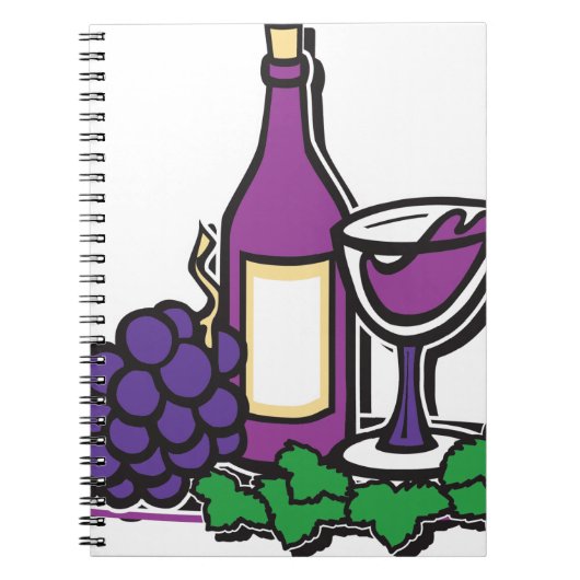 Carnet Vin rouge et raisins pourpres (Devant)