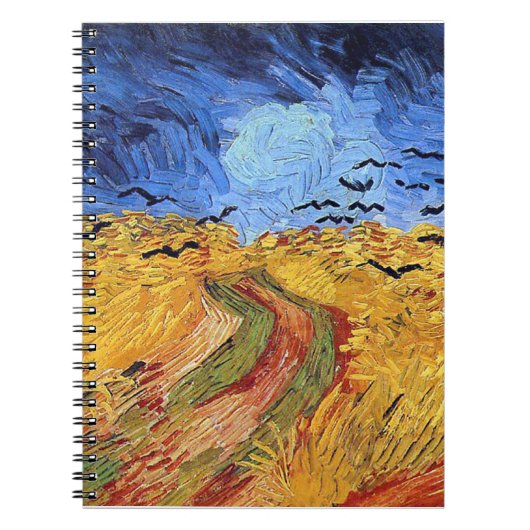 Carnet Vincent Van Gogh - Champ de blé avec corbeaux noir (Devant)