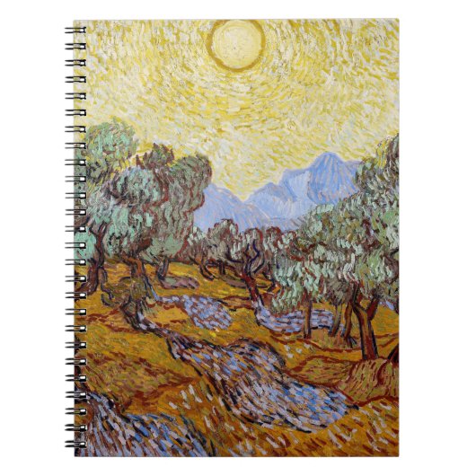Carnet Vincent van Gogh - Oliviers, Ciel Jaune et Soleil (Devant)