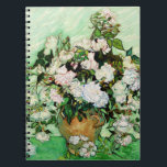 Carnet Vincent Van Gogh Roses (1890)<br><div class="desc">Joli , Vintage , Belle peinture Vase avec rose Roses (1890) de Vincent Van Gogh Sticker. C'est un vieux chef-d'oeuvre du peintre néerlandais Vincent Van Gogh. Cette peinture à l'huile fine d'art ancienne a une belle, vibrante, couleur saturée. Ce vieux tableau représente un vase de roses. C'est un beau tableau...</div>