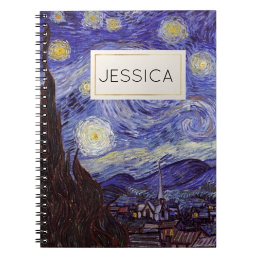 Carnet Vincent Van Gogh Starry Nuit Starry Nom personnali (Devant)