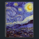 Carnet Vincent Van Gogh Starry Nuit Vintage Art<br><div class="desc">Vincent van Gogh Starry Night Art Peinture Starry Night est un tableau de l'artiste post-impressionniste néerlandais Vincent van Gogh. Le ciel bleu de la nuit est rempli de nuages tourbillonnants, d'étoiles et d'une lune brillante croissant. La Nuit étoilée est la seule nocturne de la série de vues depuis la fenêtre...</div>