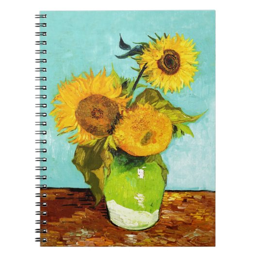 Carnet Vincent Van Gogh Trois Tournesols Dans Un Vase (Devant)
