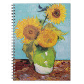Carnet Vincent Van Gogh - Trois tournesols dans un vase (Devant)