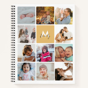 Carnet Vingt-deux photos Collage simple Famille Monogramm