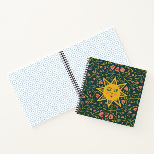 Carnet Vins Sun & Flower Motif Boho Cute (Intérieur)
