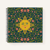 Carnet Vins Sun & Flower Motif Boho Cute (Devant)