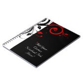 Carnet Vins Tourbillonnant noirs et rouges (Côté gauche)