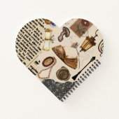 Carnet Vintage Aesthetic heart shaped Notebook (Dos)
