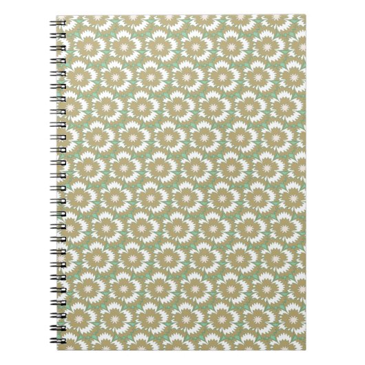 Carnet Vintage beige et vert fleuri Dianthus Barbatus (Devant)