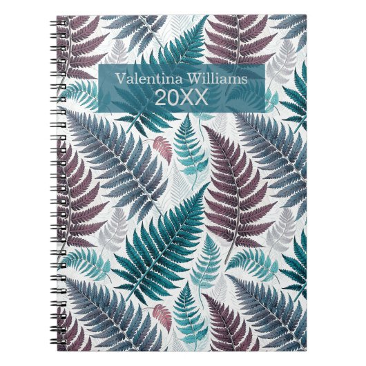 Carnet Vintage Botanical Fern Monogram (Devant)