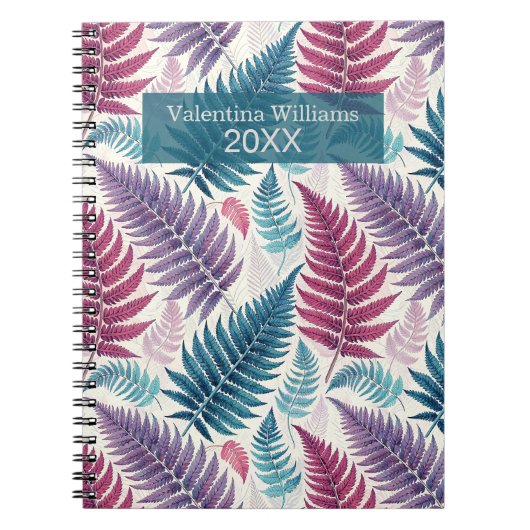 Carnet Vintage Botanical Fern Monogram (Devant)