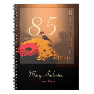 Carnet Vintage Bouquet 85th Birthday Party Guest Book