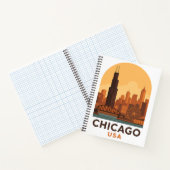 Carnet Vintage Chicago USA Travel Retro City Sky (Intérieur)