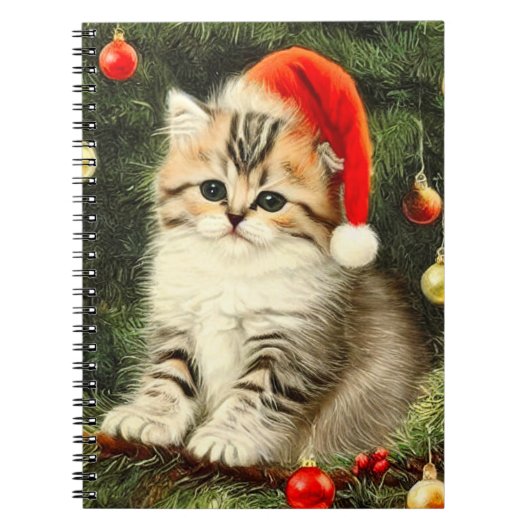 Carnet Vintage Christmas Kitten (Devant)