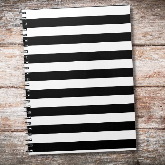 Carnet Vintage Classic rayures noir & blanc