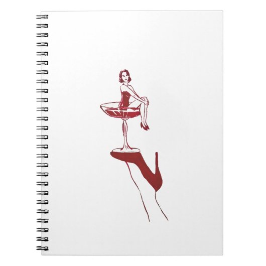Carnet Vintage Cocktail Glass Pinup Notebook (Devant)