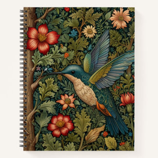Carnet Vintage colibri art botanique boho chic