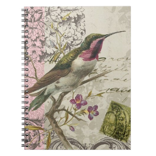 Carnet Vintage colibri...carnet (Devant)