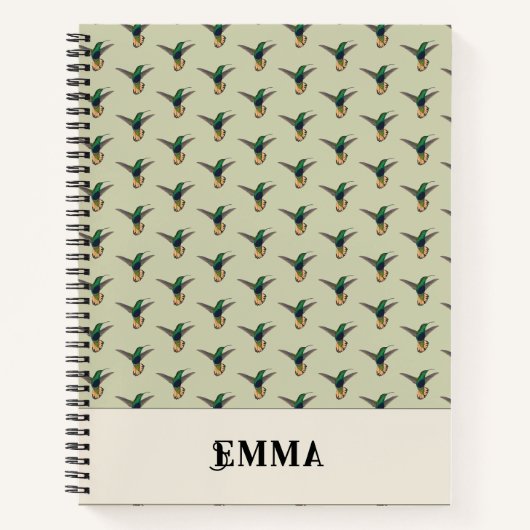 Carnet Vintage Colibri Personnalisé (Devant)