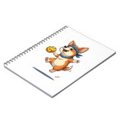 Carnet Vintage Corgi Volleyball Illustration Cute Dog Ath (Côté gauche)
