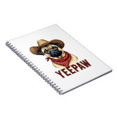 Carnet Vintage Cowboy Pug YeePaw Western Dog Illustration (Côté Droit)