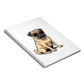 Carnet Vintage Dabbing Pug with Sunglasses Funny Dog Vect (Côté Droit)