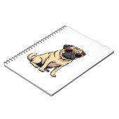 Carnet Vintage Dabbing Pug with Sunglasses Funny Dog Vect (Côté gauche)