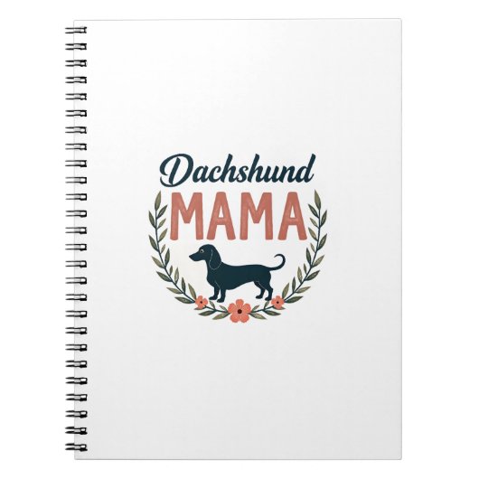Carnet Vintage Dachshund Mama Floral Dog Lover Vector Des (Devant)