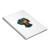 Carnet Vintage Dachshund Portrait Art Retro Dog Illustrat (Côté Droit)